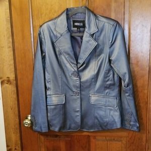 Silver Leather Blazer